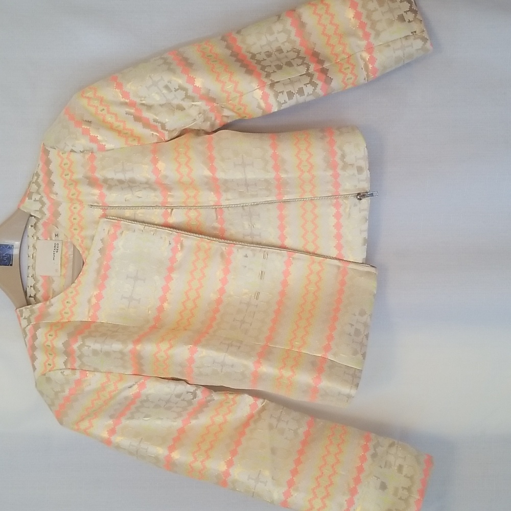 VINTAGE WOMEN'S MOTO BLAZER JACKET YELLOW ORANGE GOLD SATIN SPRING